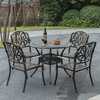 Gardenised Indoor and Outdoor Bronze Dinning Table Bistro Patio Cast Aluminum. QI003959T